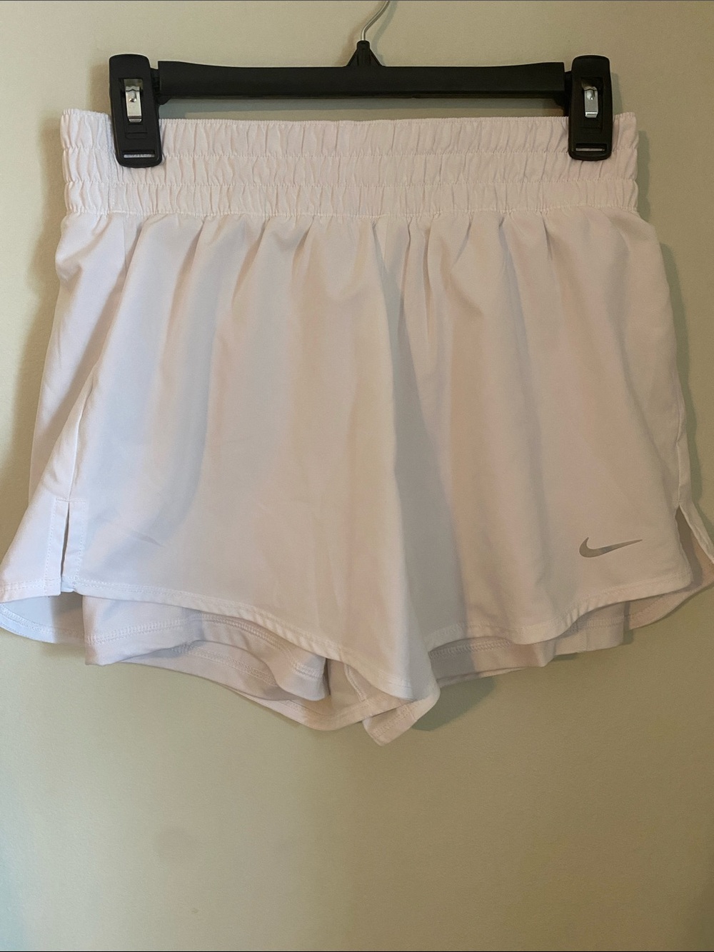 Nike Dri-Fit White Running Shorts with Elastic Waist & Compression Shorts